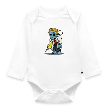 Doctor Zombie HARIZ Halloween horror scary - Organic Longsleeve Baby Bodysuit - white - Front