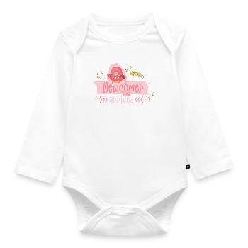 Baby Newcomer: Une petite fille est née - Body Bébé bio manches longues - blanc - Devant