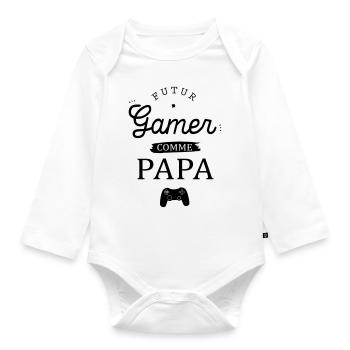Zukünftiger Spieler wie Papa - Baby Bio-Langarm-Body - Weiß - Vorne