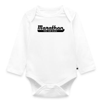 Marathon - Baby Bio-Langarm-Body - Weiß - Vorne