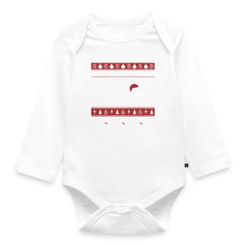 Teckel de Noël moche à travers la neige - Body Bébé bio manches longues - blanc - Devant
