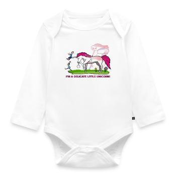 Delicate Unicorn - Zierliches Einhorn - Baby Bio-Langarm-Body - Weiß - Vorne