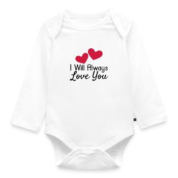 Love you - Baby Bio-Langarm-Body - Weiß - Vorne