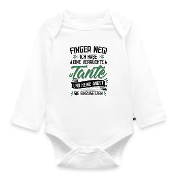 Finger weg! Ich habe eine verrückte Tante - Baby - - Baby Bio-Langarm-Body - Weiß - Vorne