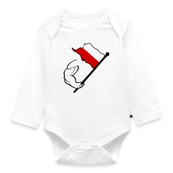 Polish flag - Organic Longsleeve Baby Bodysuit - white - Front