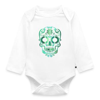 Skull - Baby Bio-Langarm-Body - Weiß - Vorne