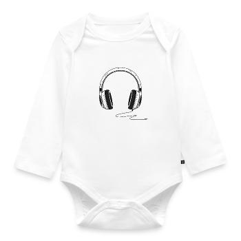 Music Headphones drown Music Headphones Painted - Organic Longsleeve Baby Bodysuit - white - Front