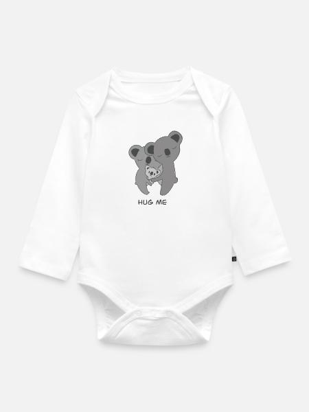 Koala Hug - Baby Bio-Langarm-Body - Weiß