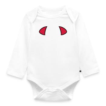 Ears devil ears oreilles diable - Organic Longsleeve Baby Bodysuit - white - Front