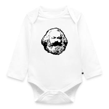 Karl Marx Gesicht Kommunismus Marxismus Philosoph - Baby Bio-Langarm-Body - Weiß - Vorne