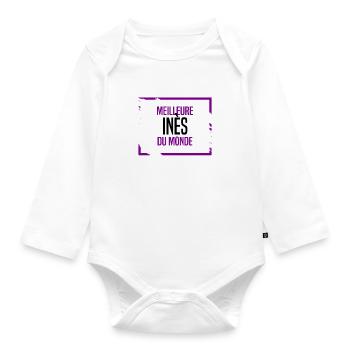 Inès - Body Bébé bio manches longues - blanc - Devant