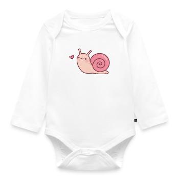 Mignon petit griffonnage d’escargot - Body Bébé bio manches longues - blanc - Devant