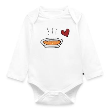 Suppe rotes - Baby Bio-Langarm-Body - Weiß - Vorne
