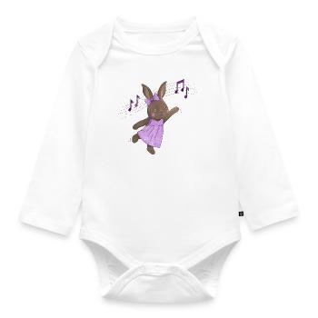 Rabbit Dancing Rabbit Music Easter Ballerine - Body Bébé bio manches longues - blanc - Devant