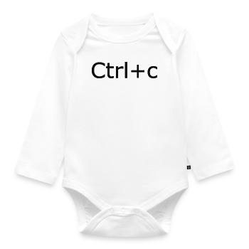 Ctrl+C - Organic Longsleeve Baby Bodysuit - white - Front