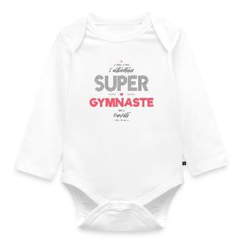 L authentique super gymnaste - Body Bébé bio manches longues - blanc - Devant