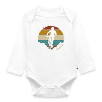 Fahrrad MTB Mountain Bike Mountainbiker - Baby Bio-Langarm-Body - Weiß - Vorne