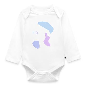 One-Line Gesicht Lineart Abstrakte Kunst Frau - Baby Bio-Langarm-Body - Weiß - Vorne