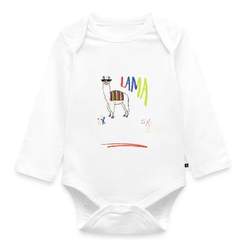 Alpaka - Tastrophe Lama Geschenk Lustig Spruch - Baby Bio-Langarm-Body - Weiß - Vorne