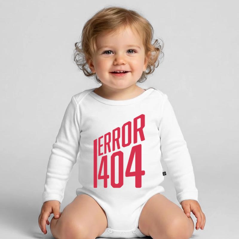 Code Error Error 404 Organic Longsleeve Baby Bodysuit