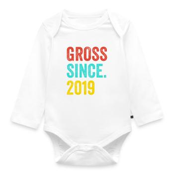 Lustiger Geburtstag brutto seit 2019 - Baby Bio-Langarm-Body - Weiß - Vorne