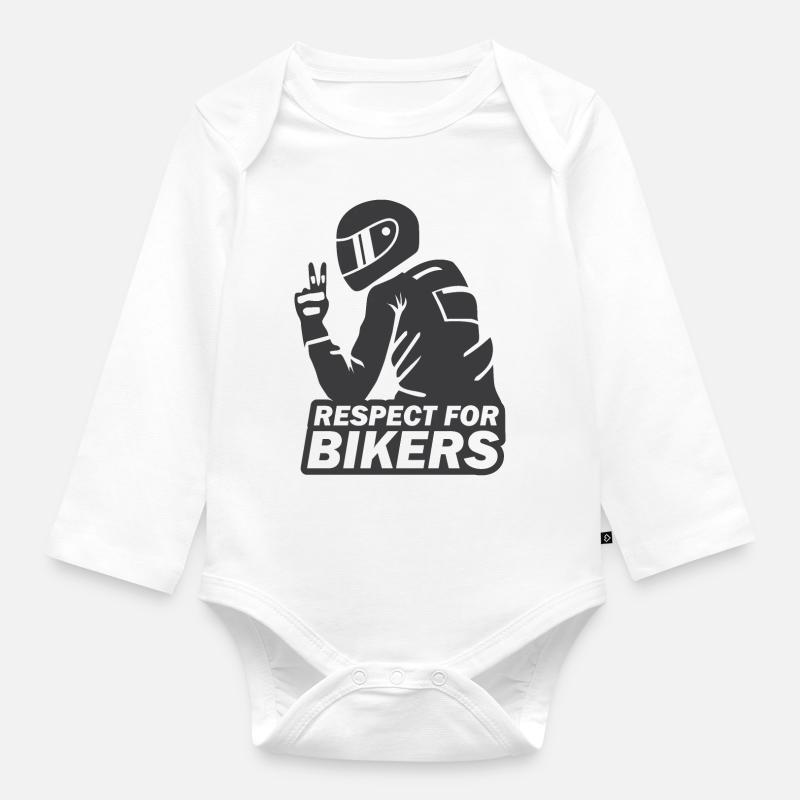 respect du motard - Body Bébé bio manches longues - blanc