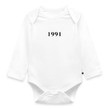 Funny Birthday Limited Numéro 1991 - Body Bébé bio manches longues - blanc - Devant