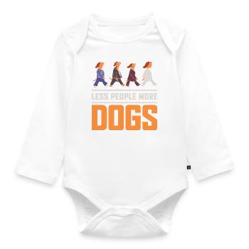 Moins de gens Plus de chiens Drôle propriétaire de chien Beagle - Body Bébé bio manches longues - blanc - Devant