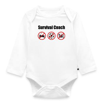 Survival Coach - Baby Bio-Langarm-Body - Weiß - Vorne