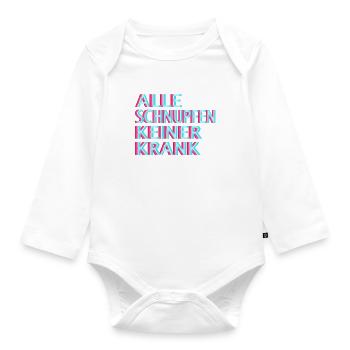 Schranz Raver Speedcore Techno Hardtekk Uptempo - Baby Bio-Langarm-Body - Weiß - Vorne