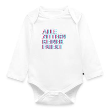 Speedcore Tekk Hardtekk Techno Raver EDM Uptempo - Baby Bio-Langarm-Body - Weiß - Vorne