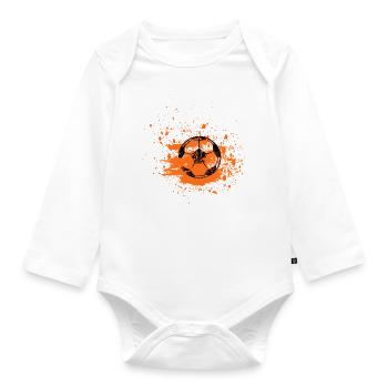 Fußball Niederlande orange Nationalfarben - Baby Bio-Langarm-Body - Weiß - Vorne