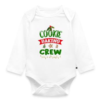 Christmas Cookie Baking Crew Cookies - Organic Longsleeve Baby Bodysuit - white - Front