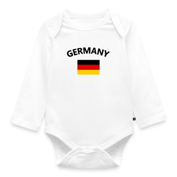 Germany Fan - Organic Longsleeve Baby Bodysuit - white - Front