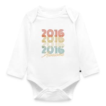 Drôle d’anniversaire génial 2016 - Body Bébé bio manches longues - blanc - Devant