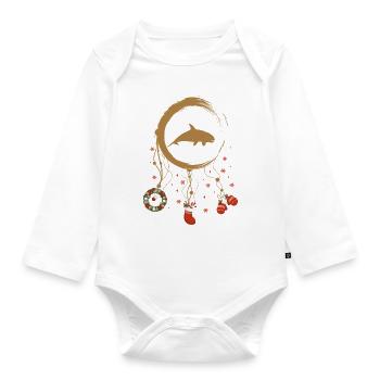 Orka Weihnachten Weihnachtstraumfänger - Baby Bio-Langarm-Body - Weiß - Vorne