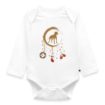 Argentinischer Hund Weihnachten Weihnachtstraumfän - Baby Bio-Langarm-Body - Weiß - Vorne