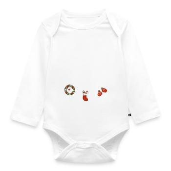 Großer Schweizer Sennenhund Weihnachten Weihnachts - Baby Bio-Langarm-Body - Weiß - Vorne