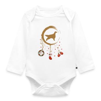 Irish Setter Weihnachten Weihnachtstraumfänger - Baby Bio-Langarm-Body - Weiß - Vorne