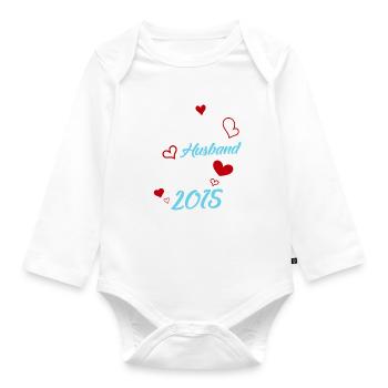 Bester Ehemann seit 2015 Hochzeit - Baby Bio-Langarm-Body - Weiß - Vorne
