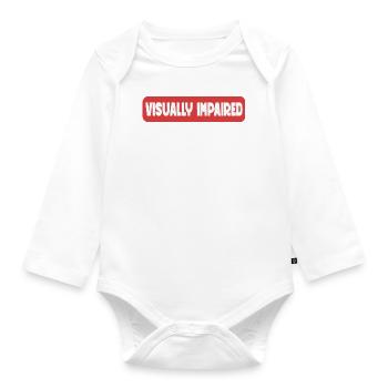 Visually Impaired - Organic Longsleeve Baby Bodysuit - white - Front