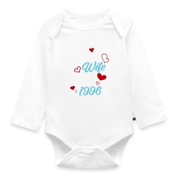 Anniversary Best Wife Since 1996 Wedding - Organic Longsleeve Baby Bodysuit - white - Front