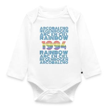 Regenbogen Rainbow arc en ciel 1994 - Baby Bio-Langarm-Body - Weiß - Vorne
