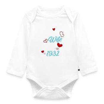 Anniversary Best Wife Since 1932 Wedding - Organic Longsleeve Baby Bodysuit - white - Front