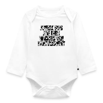 Ich kann nicht, ich habe meine Kühe, die auf mich warten - Baby Bio-Langarm-Body - Weiß - Vorne