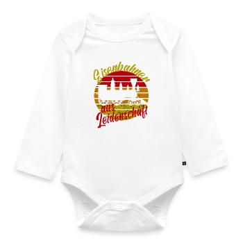 Eisenbahner Lokführer Dampflok Eisenbahn Lok Bahn - Baby Bio-Langarm-Body - Weiß - Vorne