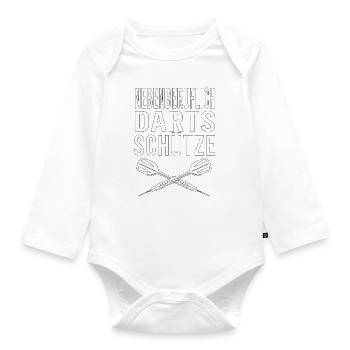 Dartfans Dartboard Treffsicher Dart Champion Darts - Baby Bio-Langarm-Body - Weiß - Vorne