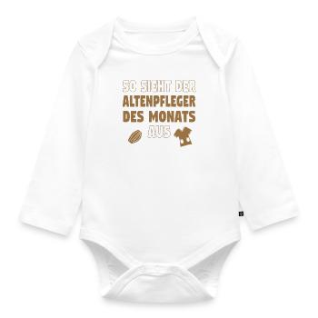 Altenpfleger Altenpflege Pfleger Vater Pflege - Baby Bio-Langarm-Body - Weiß - Vorne