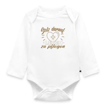 Altenpfleger Altenpflege Pfleger Vater Pflege - Baby Bio-Langarm-Body - Weiß - Vorne