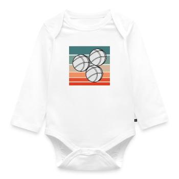 Boccia Boule Petanque Ball Sports Ball Game - Organic Longsleeve Baby Bodysuit - white - Front